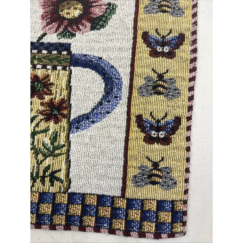 Tapestry Placemats Set Of 4 Watering Can Flowers‎ Butterflies Bees Garden Vibes